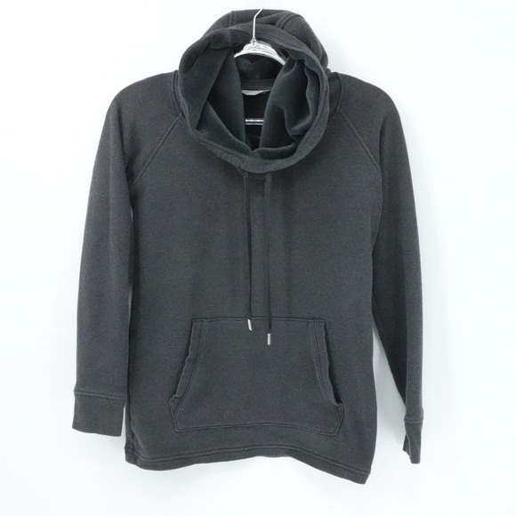 Athleta Tops - Athleta Hoodie Womens Small‎ Charcoal Gray Funnel Neck Kangaroo Pocket